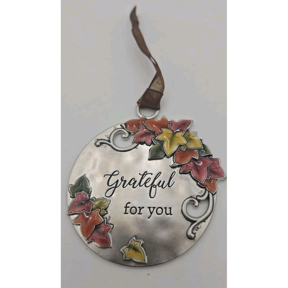 Ganz Flower Car Charm Grateful For You Pendant Hanging Ornament 72407